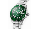 Tag Heuer Aquaracer Calibre 5 Green Dial Silver Steel Strap Watch for Men - WAY201S.BA0927