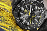 Tag Heuer Aquaracer Calibre 5 Black NATO Strap Carbon Dial Watch for Men - WBD218B.FC6446