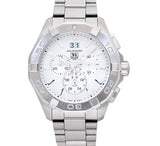 Tag Heuer Aquaracer 43mm White Dial Steel Strap Watch for Men - CAY1111.BA0927