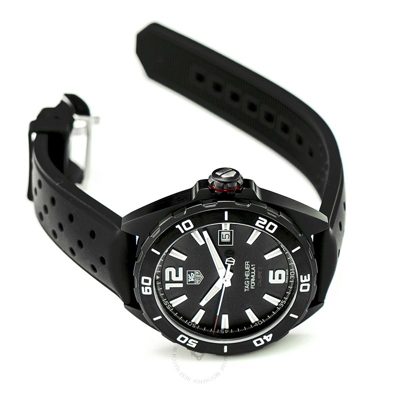 Tag Heuer Formula 1 Automatic 41mm Black Dial Black Rubber Strap Watch for Men - WAZ2115.FT8023