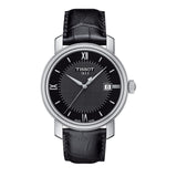 Tissot T Classic Bridgeport Black Dial Black Leather Strap Watch For Men - T097.410.16.058.00