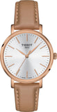 Tissot Everytime Lady Silver Dial Brown Leather Strap Watch for Women - T143.210.36.011.00