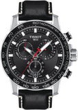 Tissot Supersport Chrono Black Dial Black Leather Strap Watch for Men - T125.617.16.051.00