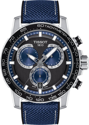 Tissot Supersport Chrono Black Dial Blue Nylon Strap Watch for Men - T125.617.17.051.03