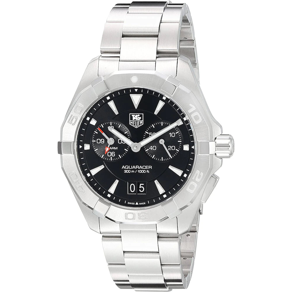 Tag Heuer Aquaracer Quartz 40mm Black Dial Silver Steel Strap Watch for Men Watch for Men