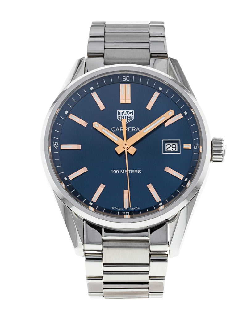 Tag Heuer Carrera Quartz Blue Dial Silver Steel Strap Watch for Women