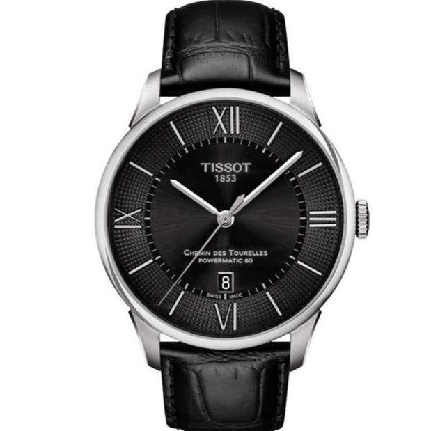 Tissot Chemin Des Tourelles Powermatic 80 Black Dial Black Leather