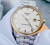 Tissot Luxury Powermatic 80 Gold Dial Silver Steel Strap Watch For Men - T086.407.22.261.00