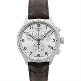 Tissot Chrono XL Silver Dial Brown Leather Strap Watch For Men - T116.617.16.037.00