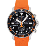 Tissot Seastar 1000 Chronograph Black Dial Orange Rubber Strap Watch For Men - T120.417.17.051.01