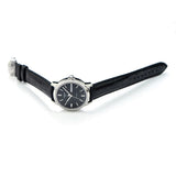 Tissot Automatics III Day Date Black Dial Black Leather Strap Watch For Men - T065.430.16.051.00