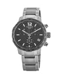 Tissot Quickster Chronograph Black Dial Silver Steel Strap Watch For Men - T095.417.11.067.00