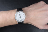 Tissot Everytime Desire Medium White Dial Black Leather Strap Watch For Men - T109.410.16.032.00