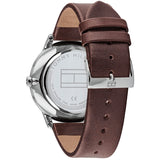 Tommy Hilfiger Hunter Blue Dial Brown Leather Strap Watch for Men - 1791605