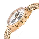 Tissot T Classic PR 100 White Dial Rose Gold Mesh Bracelet Watch For Men - T101.417.33.031.01