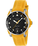 Gucci Dive Black Dial Yellow Rubber Strap Watch For Men - YA136319