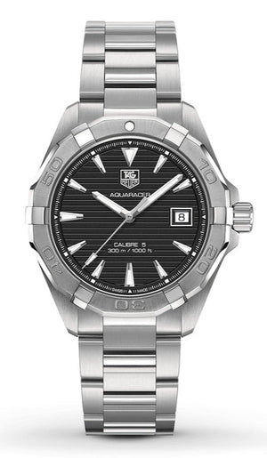 Tag Heuer Aquaracer Automatic Black Dial Silver Steel Strap Watch for Men - WAY2110.BA0928