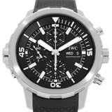 IWC Aquatimer Chronograph Black Dial Black Leather Strap Watch for Men - IW376803