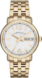 Marc Jacobs Fergus White Dial Gold Stainless Steel Strap Watch for Women - MBM8647