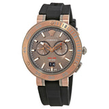 Versace V Extreme Chronograph Brown Tone Dial Black Rubber Strap Watch for Men - VCN030017