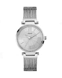 Guess Soho Silver DIal Stainless Steel Mesh Bracelet Watch For Women - W0638L1