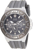 Guess Force Grey Dial Grey Rubber Strap Watch For Men - W0674G8