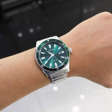 Citizen Eco Drive Vintage Green Dial Silver Steel Strap Watch For Men - AW1598-70X