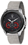 Maserati Traguardo Black Dial Silver Mesh Bracelet Watch For Men - R8873612005