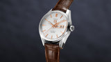 Tag Heuer Carrera Calibre 5 Automatic White Dial Brown Leather Strap Watch for Men - WAR201D.FC6291