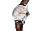 Tag Heuer Carrera Calibre 5 Automatic White Dial Brown Leather Strap Watch for Men - WAR201D.FC6291