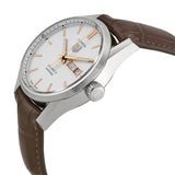 Tag Heuer Carrera Calibre 5 Automatic White Dial Brown Leather Strap Watch for Men - WAR201D.FC6291