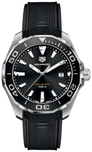 TAG Heuer Formula 1 Quartz Watch - Black Opalin Dial and Black Perforated  Rubber Strap 41mm Watch