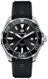Tag Heuer Aquaracer 40mm Quartz Black Dial Black Rubber Strap Watch for Men -  WAY101A.FT6141