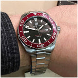 Tag Heuer Aquaracer 43mm Black Dial Silver Steel Strap Watch for Men - WAY101B.BA0746