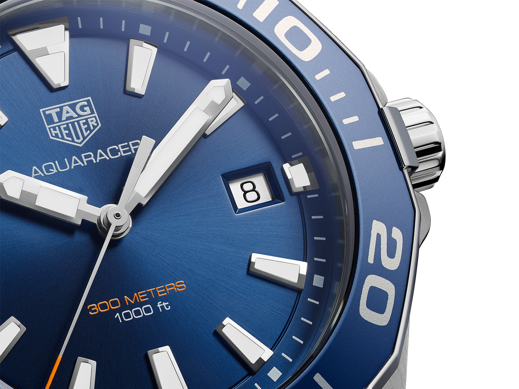 Tag Heuer Aquaracer Blue Dial Quartz Silver Steel Strap Watch for Men