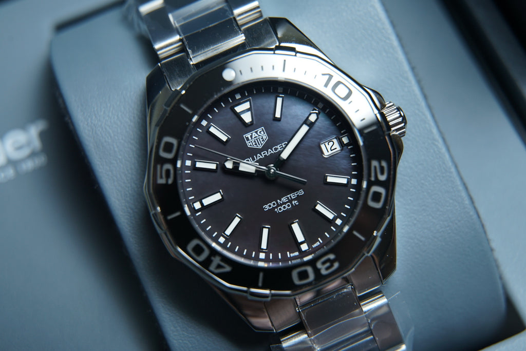 Tag Heuer Aquaracer Quartz 35mm Black Dial Silver Steel Strap