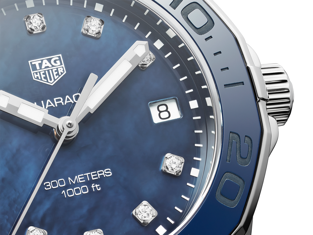 Tag heuer ladies aquaracer sales blue mother of pearl