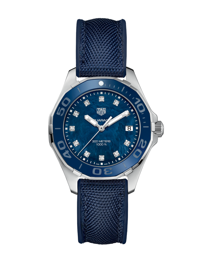 Tag Heuer Aquaracer Quartz Blue Mother of Pearl Dial Blue Textile