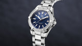 Tag Heuer Aquaracer Quartz 35mm Diamond Blue Dial Silver Steel Strap Watch for Women - WAY131N.BA0748