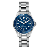 Tag Heuer Aquaracer 35mm  Blue Ceramic Dial Silver Steel Strap Watch for Women - WAY131S.BA0748