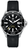 Tag Heuer Aquaracer Calibre 5 Automatic Black Dial Black Rubber Strap Watch for Men - WAY201A.FT6142