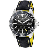 Tag Heuer Aquaracer Jeremy Lin Special Edition Grey Dial Black Nylon Strap Watch for Men - WAY211F.FC6362