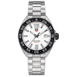 Tag Heuer Formula 1 White Dial Silver Steel Strap Watch for Men - WAZ1111.BA0875