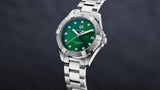 Tag Heuer Aquaracer Quartz 32mm Emerald Green Dial Silver Steel Strap Watch for Women - WBD1316.BA0740