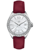 Tag Heuer Formula 1 Quartz 35mm Mother of Pearl Dial Red Leather Strap Watch for Women - WBJ131A.FC8253