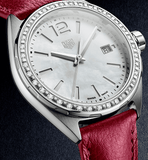 Tag Heuer Formula 1 Quartz 35mm Mother of Pearl Dial Red Leather Strap Watch for Women - WBJ131A.FC8253