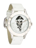 Marc Jacobs Miss Marc Pirate White Dial White Leather Strap Watch for Women - MBM1146