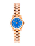 Marc Jacobs Henry Dinky Blue Dial Rose Gold Stainless Steel Strap Watch for Women - MBM3204