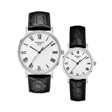 Tissot Everytime Medium White Dial Black Leather Strap Watch For Men - T109.410.16.033.01