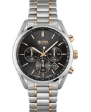 Hugo Boss Champion Black Dial Two Tone Steel Strap Watch for Men - 1513819